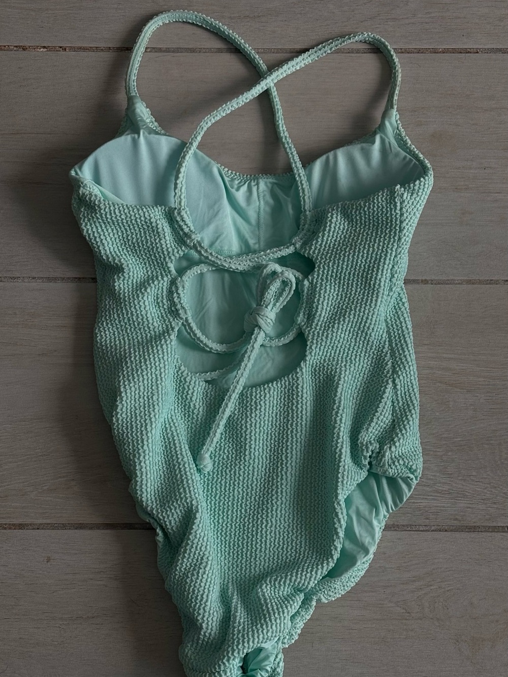 Show Me Your MuMu teal Textured One-Piece Swimsuit - Picture 4 of 6